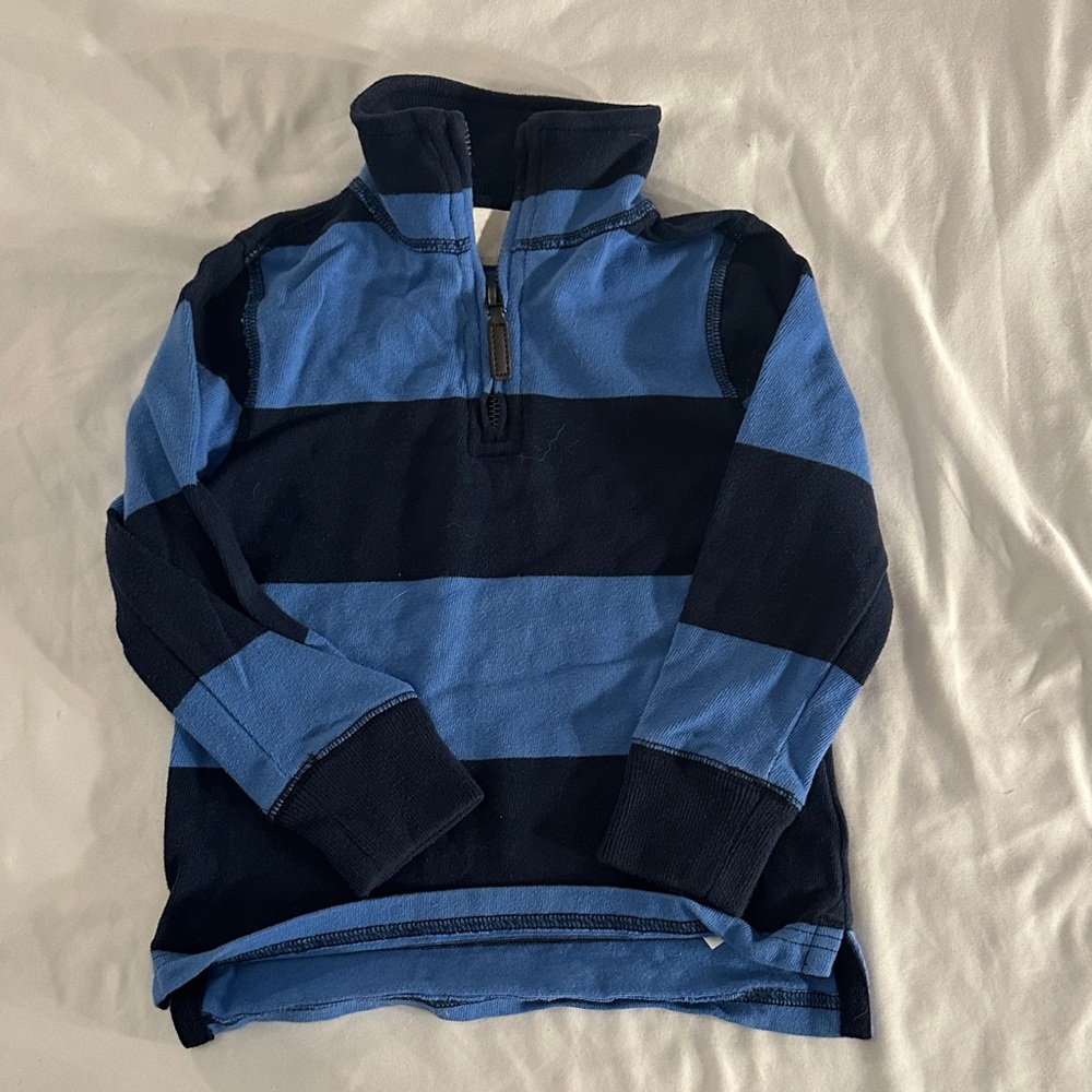 Crewcuts Kids Blue Striped Zip-Up Top